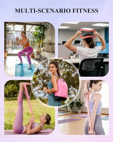Home Workout Pilates Kit for Women, Better me Pilates Ring and Ball Set Essentials Equipment, with 5 Resistance Bands, Massager Roller, Yoga Starter Accessories for Toning Arms, Thighs & Core in Saudi Arabia
