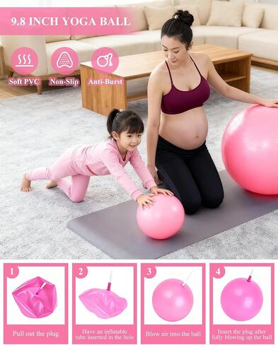 Home Workout Pilates Kit for Women, Better me Pilates Ring and Ball Set Essentials Equipment, with 5 Resistance Bands, Massager Roller, Yoga Starter Accessories for Toning Arms, Thighs & Core in Saudi Arabia