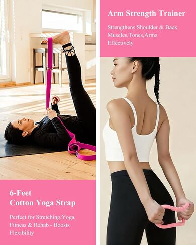 Home Workout Pilates Kit for Women, Better me Pilates Ring and Ball Set Essentials Equipment, with 5 Resistance Bands, Massager Roller, Yoga Starter Accessories for Toning Arms, Thighs & Core in Saudi Arabia