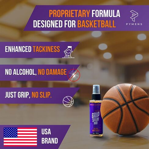 Basketball Grip Spray Pro – 2-in-1 Non-Slip Spray for Basketball Shoes & Grips | Boost Traction & Rejuvenate Soles | Essential Basketball Gear & Court Performance – 4oz in Saudi Arabia