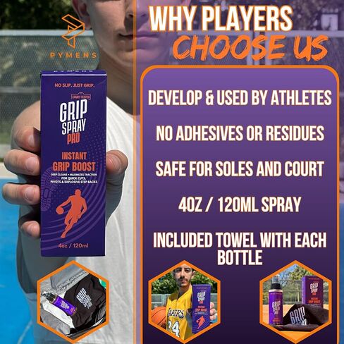 Basketball Grip Spray Pro – 2-in-1 Non-Slip Spray for Basketball Shoes & Grips | Boost Traction & Rejuvenate Soles | Essential Basketball Gear & Court Performance – 4oz in Saudi Arabia
