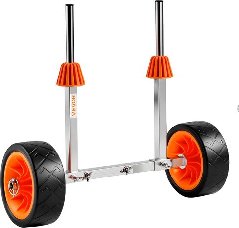 VEVOR 250 lbs Kayak Cart, Canoe Cart Dolly with 7.5-inch Solid Rubber Tires & Kickstand, Assembles & Disassembles Within Seconds, Paddle Board Trolley for Kayaks, Canoes, Paddleboards in Saudi Arabia