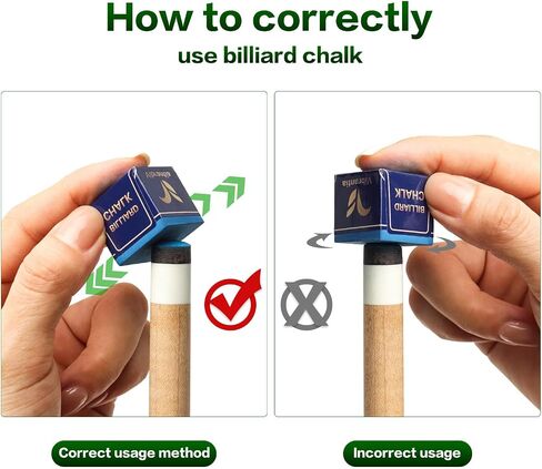 طباشير Pro Pool Cue، طباشير بلياردو قياسي للبطولة، 12 مكعب/صندوق مع صندوق تخزين للسفر، غبار منخفض، كثيف للغاية، مناسب للسنوكر/حمام السباحة/8 كرات in Kuwait