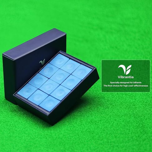 طباشير Pro Pool Cue، طباشير بلياردو قياسي للبطولة، 12 مكعب/صندوق مع صندوق تخزين للسفر، غبار منخفض، كثيف للغاية، مناسب للسنوكر/حمام السباحة/8 كرات in Kuwait