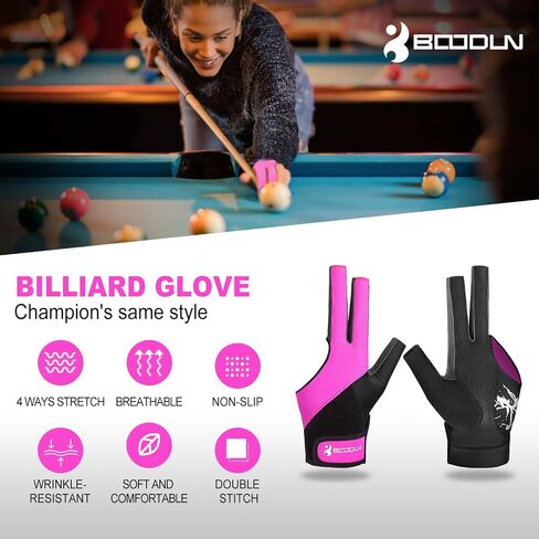 YFY Billiard Pool Gloves for Left Hand 3 Finger, Splicing Process, Snooker Cue Sport Glove Popular Sizes for Men & Women in Kuwait