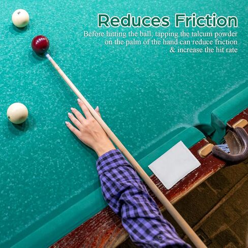 Totority Billiards Talc Powder Bag White Talcum Powder for Dry Hands Enhanced Grip Pool Cue Accessory for Professional and Recreational Use in Saudi Arabia