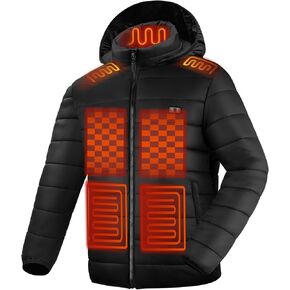 سترة مُدفأة للرجال والنساء، معطف شتوي أسود مع حزمة Bαtterγ، معطف مُدفأ مكون من 15 منطقة تدفئة in Kuwait