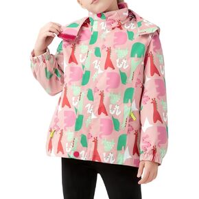 Kids' 2-in-1 Waterproof Raincoat with Detachable Fleece Lining | Warm Winter Jacket for Girls, Windproof Hooded in Kuwait