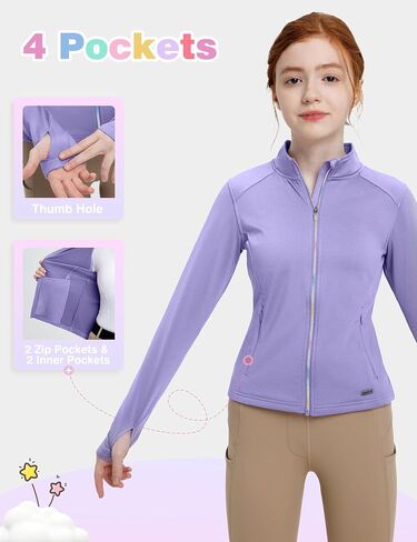 FitsT4 Sports Girls Fleece Equestrian Shirt Horse Riding Jacket Fall Winter Warm Horseback Riding Shirts Athletic Outwear in Saudi Arabia