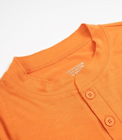 تي شيرت للأولاد بأكمام طويلة من Henley تي شيرت عادي بمزيج ثلاثي وفتحة رقبة مستديرة وأزرار وقمصان علوية غير رسمية in Kuwait