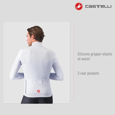 جيرسي Entrata الحراري للرجال من Castelli، طبقة أساسية معزولة من الصوف بسحاب وأكمام طويلة لركوب الدراجات على الطرق الشتوية وركوب الدراجات على الحصى in Kuwait