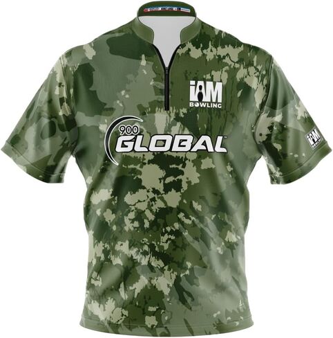 قميص بولينج مصبوغ بشعار Infusion (ياقة وشاح) - تصميم I AM Bowling Fun 2053-9G - 900 Global - Army CAMO (X-Large) in Saudi Arabia