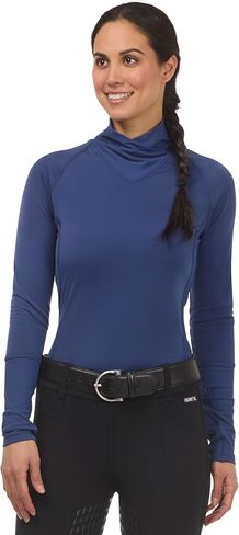 Kerrits Women's Wrap Neck Fleece Equestrian Tech Top – Long Sleeve, Light Stretch Winter Horse Riding Shirt in Saudi Arabia