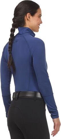 Kerrits Women's Wrap Neck Fleece Equestrian Tech Top – Long Sleeve, Light Stretch Winter Horse Riding Shirt in Saudi Arabia