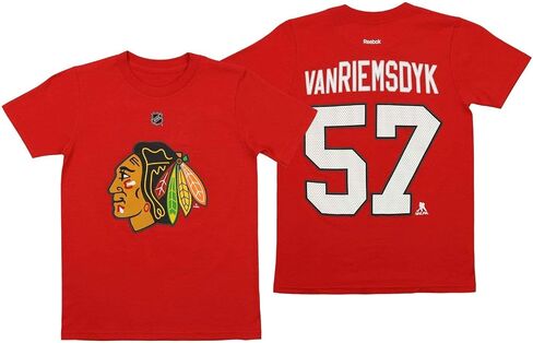 Reebok Chicago Blackhawks Trevor Van Riemsdyk #57 NHL Big Boys Youth Short Sleeve Tee, Red (Red, Medium (10-12)) in Saudi Arabia