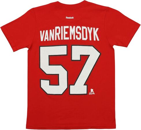Reebok Chicago Blackhawks Trevor Van Riemsdyk #57 NHL Big Boys Youth Short Sleeve Tee, Red (Red, Medium (10-12)) in Saudi Arabia