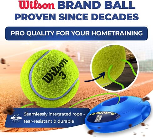 Tennis-Trainer Set with Wilson® Tennis Ball | Innovative Ball Game for Outdoors, in The Garden, in The Park for Children & Adults | Incl. Transport Bag & Exercise Videos in Saudi Arabia