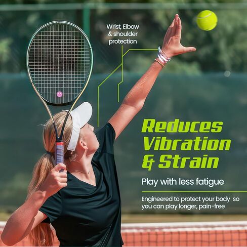 مرطب مضارب التنس - تصميمات وجه مبتسم لامعة - ممتص صدمات التنس للمضارب لتقليل الاهتزاز والضوضاء - ملحقات آمنة وسهلة التركيب للاعبين من جميع المستويات in Kuwait