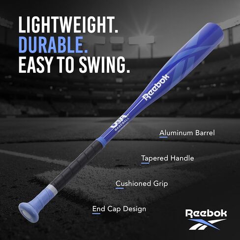 Reebok - T Ball Bat, 26-Inch Aluminum Bat for Kids & Youth, Baseball Bat for Practice, Training, and Beginners (Blue) in Saudi Arabia