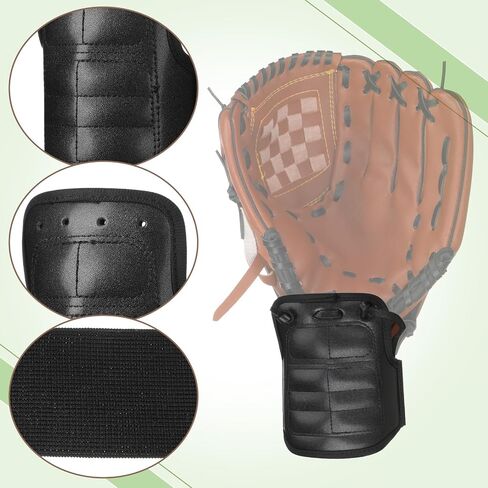 Soulchen Baseball Wrist Guard with Strap Leather Protective Shield for Right and Left Hand Catchers Mitt for Adult Baseball Accessory Supplies in Saudi Arabia