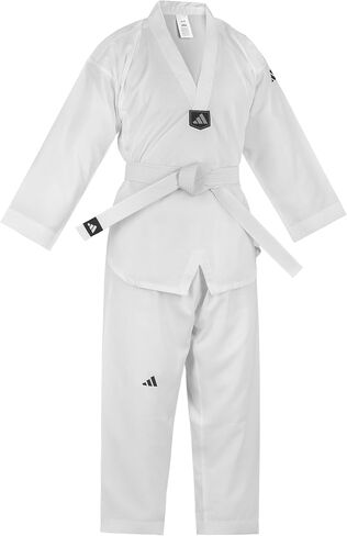 adidas Basic Taekwondo Student White Uniform - White V-Neck in Saudi Arabia