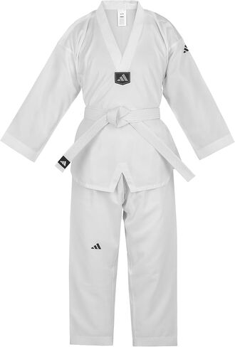 adidas Basic Taekwondo Student White Uniform - White V-Neck in Saudi Arabia