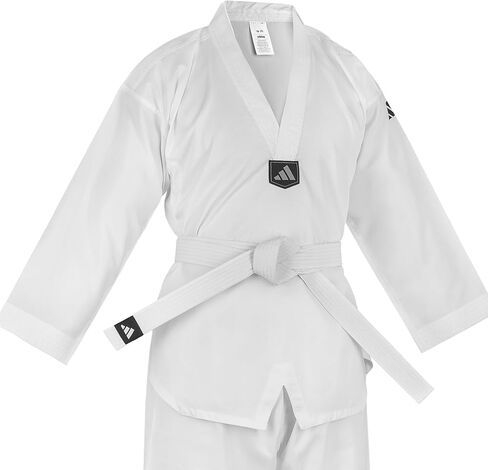 adidas Basic Taekwondo Student White Uniform - White V-Neck in Saudi Arabia