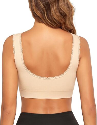 Women's Signature Lace Bras No Underwire Side Buckle Lace Sports Bralettes Yoga Running Bras in Saudi Arabia