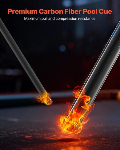 VEVOR Pool Cue، قطعة واحدة من عصا استراحة القفز، 58 بوصة و19.5 أونصة عصا حمام السباحة، عصا كسر مع عمود من ألياف الكربون وعقب عصا القيقب، فواصل ضارب ثقيلة قفز البلياردو للبالغين، المنزل، المكتب in Saudi Arabia