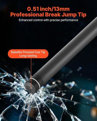 VEVOR Pool Cue، قطعة واحدة من عصا استراحة القفز، 58 بوصة و19.5 أونصة عصا حمام السباحة، عصا كسر مع عمود من ألياف الكربون وعقب عصا القيقب، فواصل ضارب ثقيلة قفز البلياردو للبالغين، المنزل، المكتب in Saudi Arabia