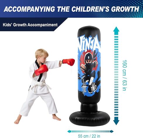 2025 Upgraded 4-in-1 Punching Bag Set Inflatable Boxing Bag, Holidays, Birthday Gifts, Kick Bag Equipment for Practice Karate, Taekwondo Punching Bag Gifts for Kid （36 Months+） in Kuwait