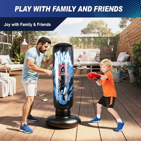 2025 Upgraded 4-in-1 Punching Bag Set Inflatable Boxing Bag, Holidays, Birthday Gifts, Kick Bag Equipment for Practice Karate, Taekwondo Punching Bag Gifts for Kid （36 Months+） in Kuwait