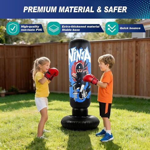 2025 Upgraded 4-in-1 Punching Bag Set Inflatable Boxing Bag, Holidays, Birthday Gifts, Kick Bag Equipment for Practice Karate, Taekwondo Punching Bag Gifts for Kid （36 Months+） in Kuwait