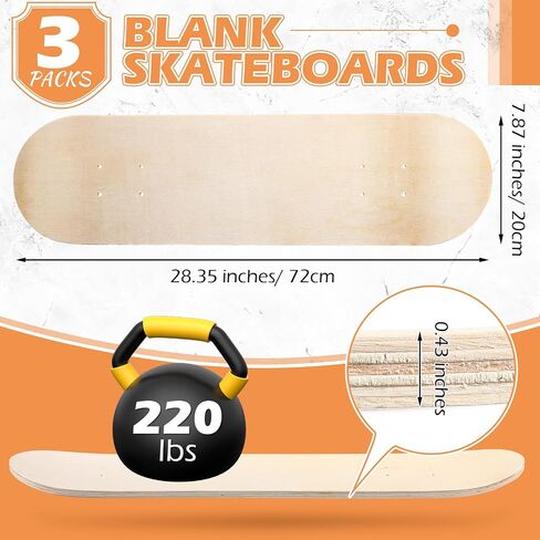 Honoson Blank Skateboard Decks Maple Skateboard Deck 7 Ply Wooden Skate Decks Natural Wood Double Tail Plain Concave Light Deck Bulk for Art Painting Home Decoration in Saudi Arabia