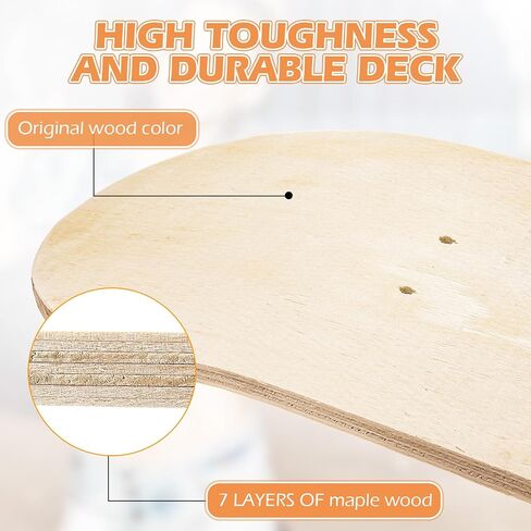 Honoson Blank Skateboard Decks Maple Skateboard Deck 7 Ply Wooden Skate Decks Natural Wood Double Tail Plain Concave Light Deck Bulk for Art Painting Home Decoration in Saudi Arabia