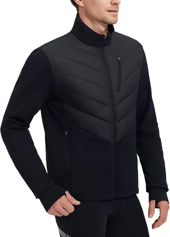 baleaf Men's Cycling Jacket Puffer Lightweight Coat Windproof Warm Winter 5 Pockets Packable Running Hiking in Saudi Arabia