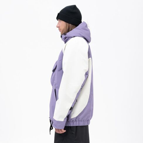 SNOWVERB Mens Snowboard Baggy Anorak Half-zipper Snow Jackets Camo Leopard Waterproof Mountain Ski Coats with Hood in Saudi Arabia