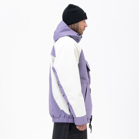 SNOWVERB Mens Snowboard Baggy Anorak Half-zipper Snow Jackets Camo Leopard Waterproof Mountain Ski Coats with Hood in Saudi Arabia