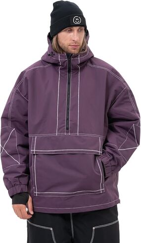 SNOWVERB Mens Baggy Snow Insulated Jacket Winter Waterproof Big Cargo Pocket Windproof Snowboarding Jacket with Hood in Saudi Arabia