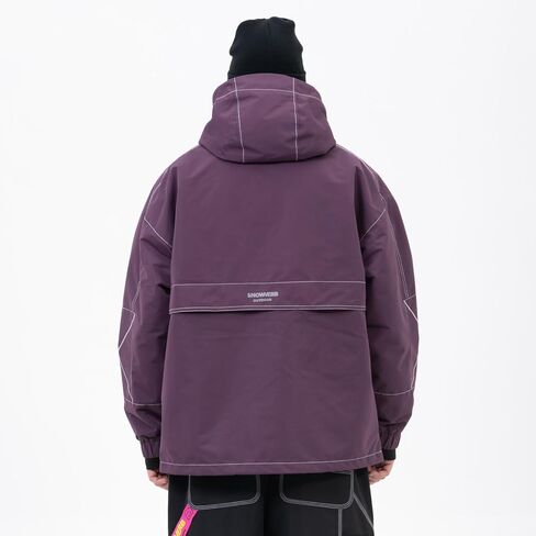 SNOWVERB Mens Baggy Snow Insulated Jacket Winter Waterproof Big Cargo Pocket Windproof Snowboarding Jacket with Hood in Saudi Arabia