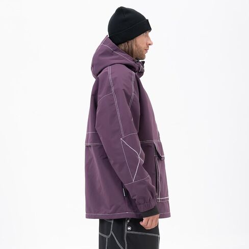 SNOWVERB Mens Baggy Snow Insulated Jacket Winter Waterproof Big Cargo Pocket Windproof Snowboarding Jacket with Hood in Saudi Arabia