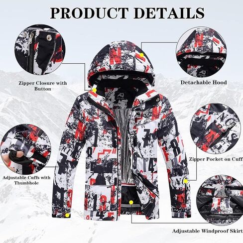 Mens Ski Jacket and Pant Set Waterproof Ski Outfits for Men Snowboarding Jacket Winter Warm Mens Snow Suit in Kuwait