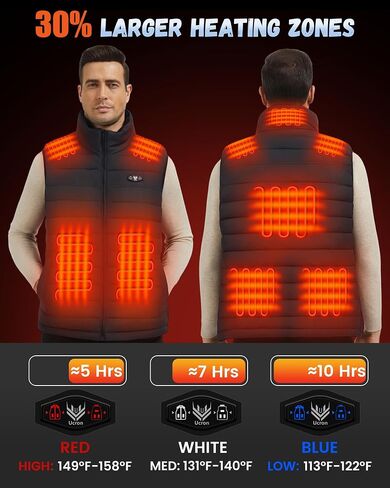 Heated Vest for Men, Mens Vest with 16000mAh Battery Pack Included for Camping/Ski/Working in Saudi Arabia