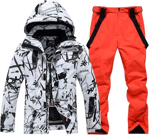 Mens Ski Jacket and Pant Set Waterproof Ski Outfits for Men Snowboarding Jacket Winter Warm Mens Snow Suit in Kuwait
