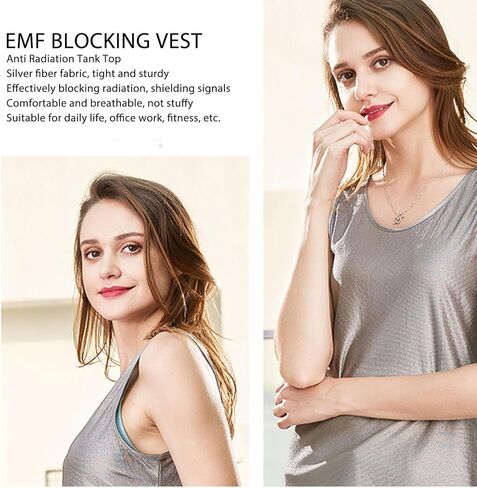 سترة للحماية من الإشعاع EMF بدون أكمام للرجال والنساء مع نسيج ألياف مطلي بالفضة مقاس XXL (160 حرفًا) in Saudi Arabia