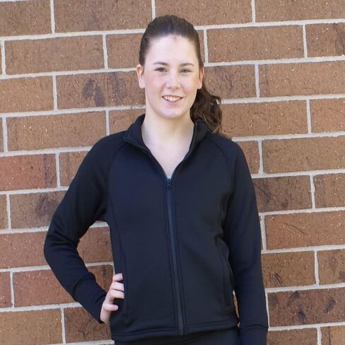 Victoria's Challenge Ice Skating Jacket for Girls Warm Fleece Semi Fitted Jackets Women Black Skate Jacket in Saudi Arabia