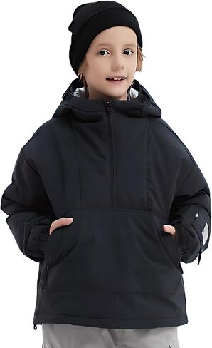 Kids Boys Girls Ski Snow Anorak Jacket Waterproof Windproof Warm Snowboarding Outwear Winter Zipper Hooded Coat in Saudi Arabia