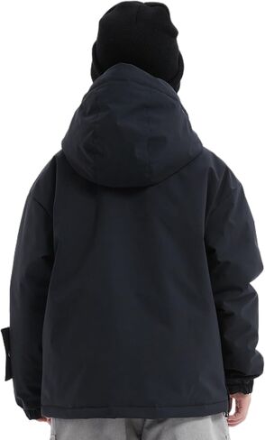 Kids Boys Girls Ski Snow Anorak Jacket Waterproof Windproof Warm Snowboarding Outwear Winter Zipper Hooded Coat in Saudi Arabia