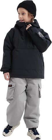 Kids Boys Girls Ski Snow Anorak Jacket Waterproof Windproof Warm Snowboarding Outwear Winter Zipper Hooded Coat in Saudi Arabia