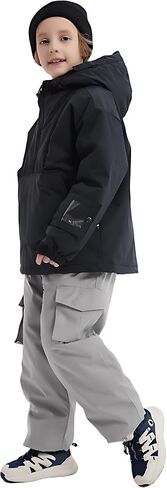 Kids Boys Girls Ski Snow Anorak Jacket Waterproof Windproof Warm Snowboarding Outwear Winter Zipper Hooded Coat in Saudi Arabia